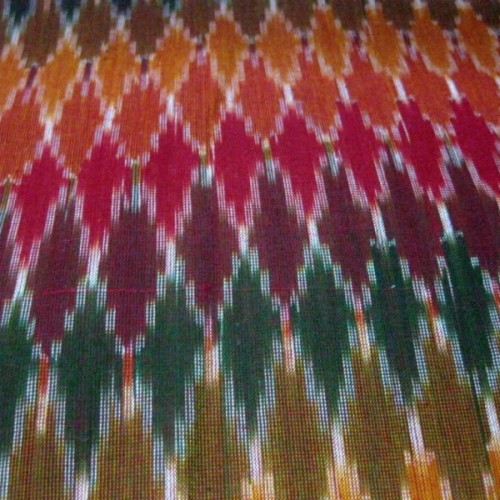Ikat cotton hand woven fabric