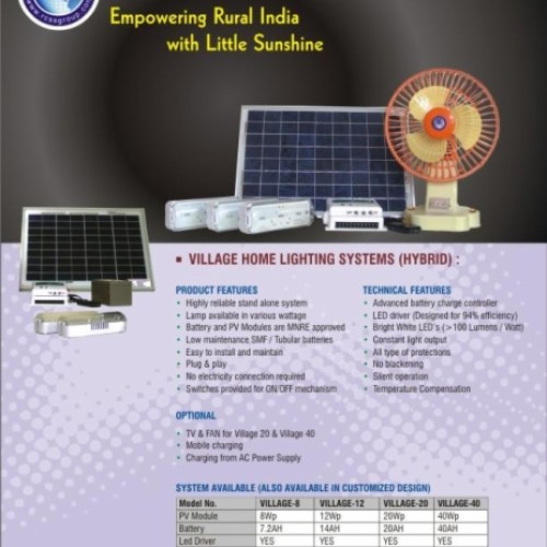 Solar led home lighting system