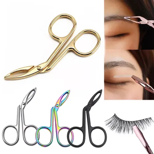 Eyebrow tweezers portable scissors shaped hair plucker hairgripping