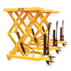 Movable scissor lift table